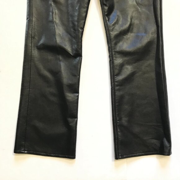 Agolde Recycled Leather Pants Womens 26 Black High Rise Waist 90s Straight Leg - Picture 9 of 12